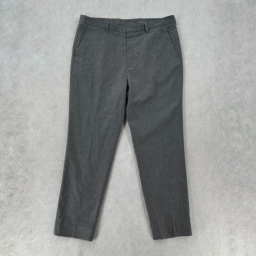 Boss Hugo Boss Pants Mens 36R Dress Marled Gray Work Flat Front Tweed‎ Tapered